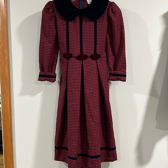 Bonnie Jean Other - Bonnie Jean - 10 year, navy and red buffalo check dress, velvet